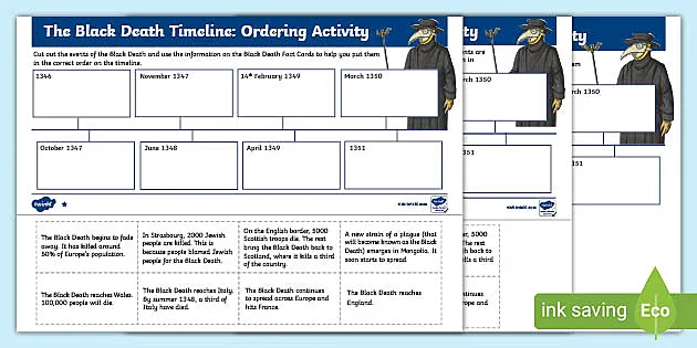 ks2 the black death timeline activity teacher made