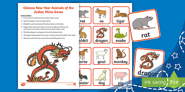 Children new year game with chinese zodiac animals