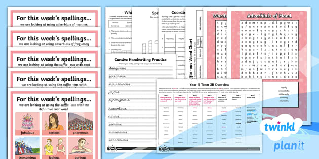 PlanIt Year 4 Term 3B Bumper Spelling Pack (teacher Made)