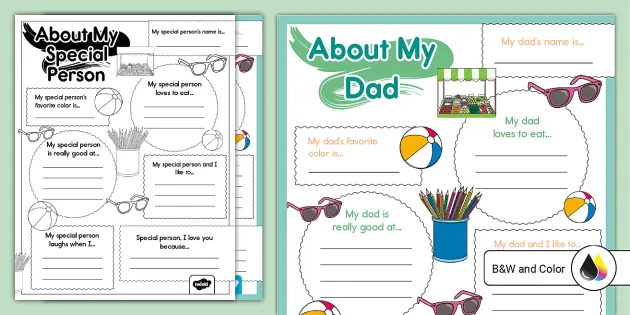 About My Dad Printable Activity | Resource | Twinkl USA