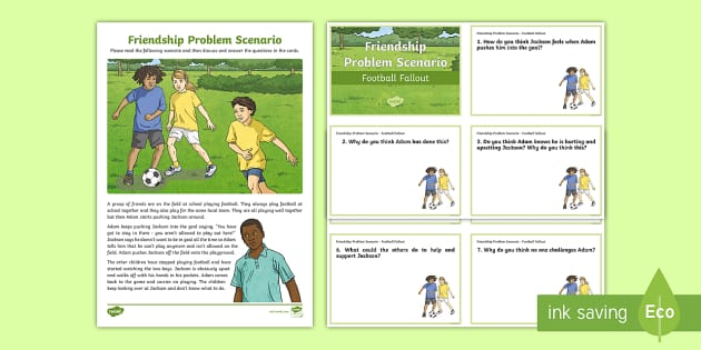 Friendship Problem Scenario Football Fallout Worksheet