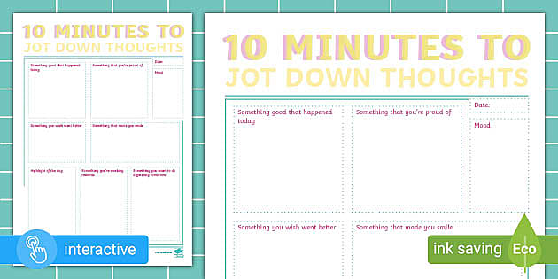 10 minutes to jot down thoughts | Twinkl Busy Bees - Twinkl