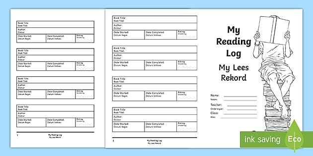 my reading log activity booklet english afrikaans