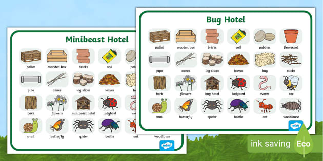 Bug Hotel - Minibeast Hotel Word Mat - Twinkl