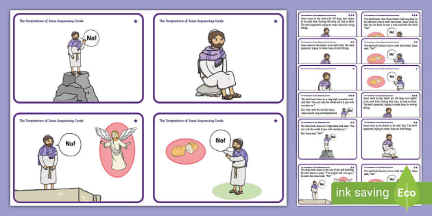 The Temptations of Jesus Sequencing Worksheet (teacher made)