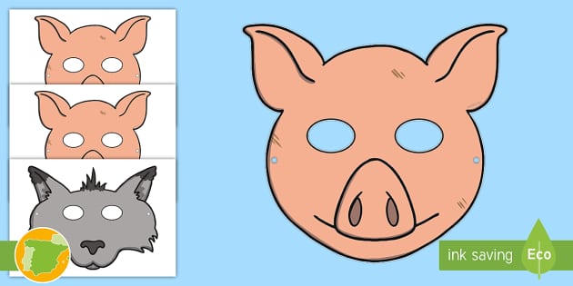 Máscaras de juego de rol: Los tres cerditos (teacher made)