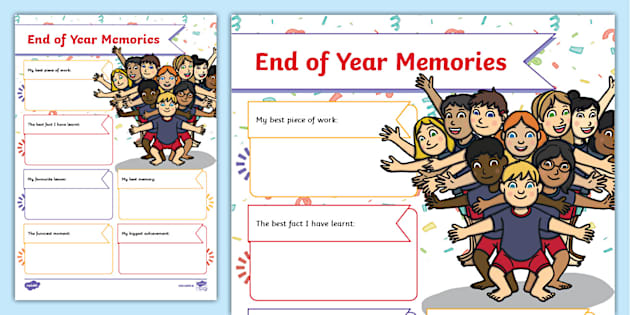 End of Year Memories Worksheet (teacher made) - Twinkl