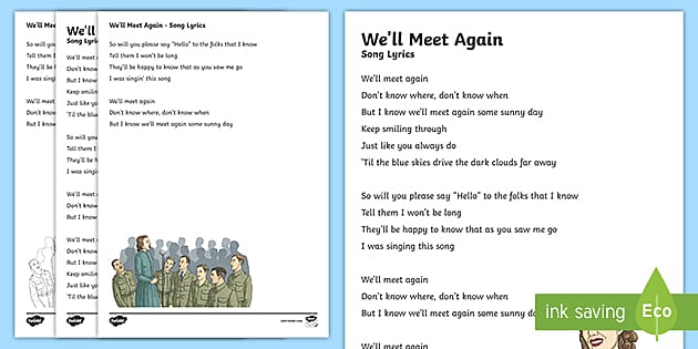 We'll Meet Again Lyrics, VE Resource