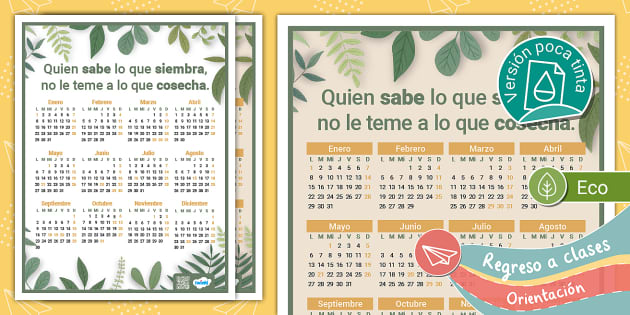Calendario 2024 de Eventos Educativos (Español-Inglés) 3 Versiones