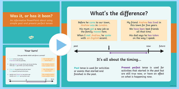 Verb Tense Power Point Lesson and Student Page