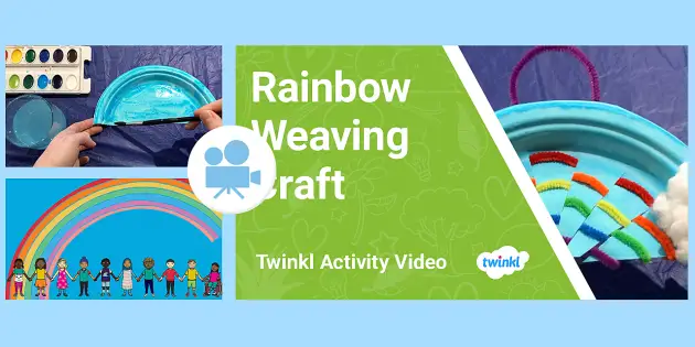 Rainbow Craft  Ribbon Weaving (teacher made) - Twinkl