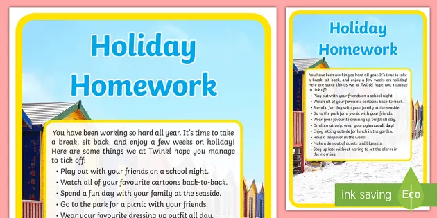 Cover Page Designs for Summer Holiday Homework | Editable
