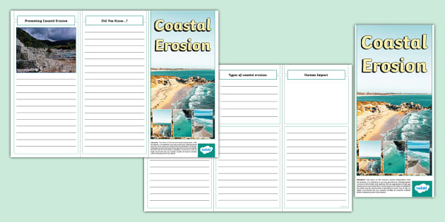 Coastal Erosion Leaflet Template (teacher made) - Twinkl