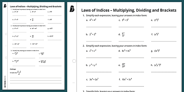 Solving Equations With Indices Worksheet Tessshebaylo