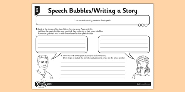 writing speech bubbles year 1