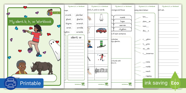 Grade 3 Phonics: Silent B, H, W Workbook (teacher Made)