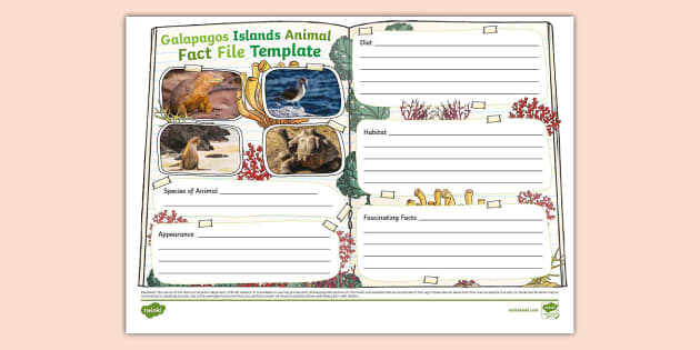 KS2 Galapagos Islands Animal Fact File Template - Twinkl