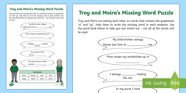 oi and oy words worksheet literacy grapheme resource
