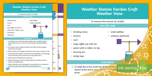 DIY Weather Station Garden Craft Instructions (teacher made)