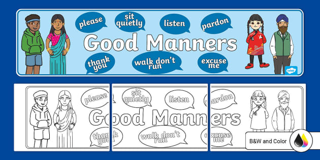 good manners for kids coloring