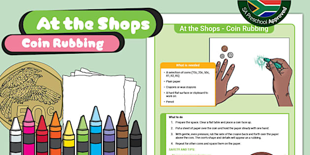 Preschool: At the Shops-Coin Rubbing- Instructions