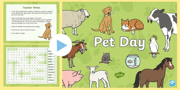 Pet Day Interactive Word Search (teacher made) - Twinkl