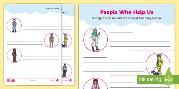 People Who Help Us Worksheet* (teacher made) - Twinkl