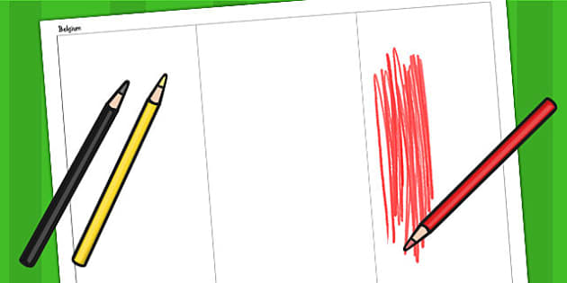 Belgium A4 Colouring Flag (teacher made) - Twinkl