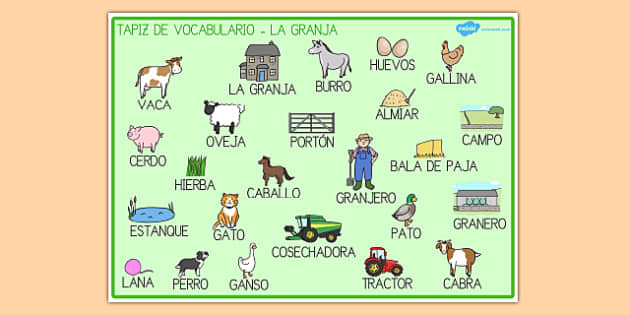 Los animales de la granja para niños - Vocabulario para niños 