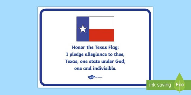 Texas State Pledge Poster teacher Made Twinkl