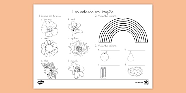 A1 Ficha de colores en inglés