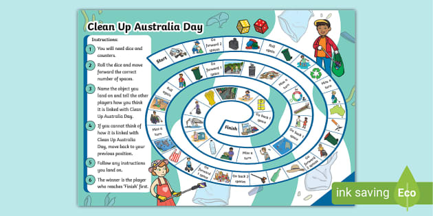 Clean Up Australia Day Board Game (teacher made) - Twinkl