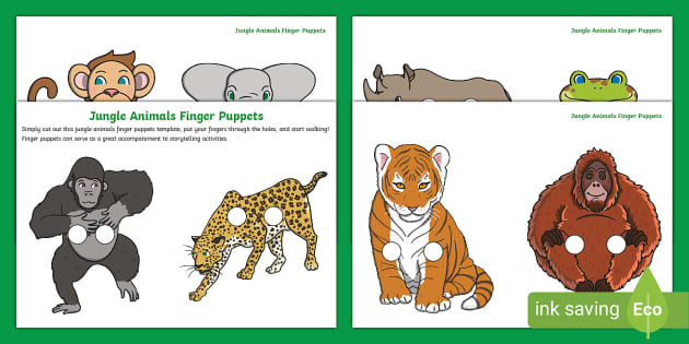 Jungle animal finger sales puppets