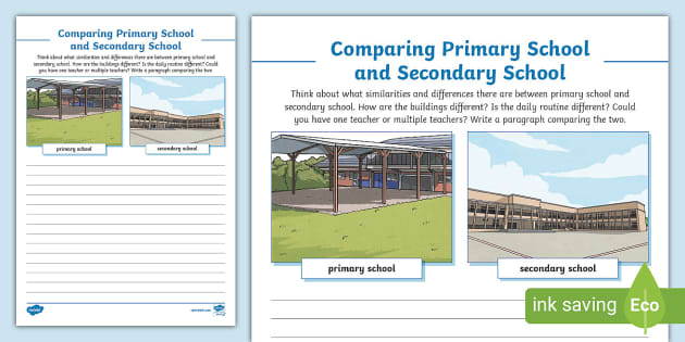 Primary And Secondary Schools Comparison Activity - Twinkl