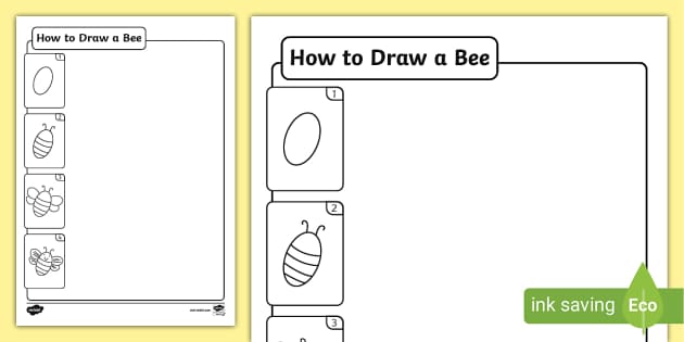 How to Draw a Bee Easy Printable Lesson For Kids