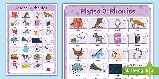 Phase 3 Phonics Large Poster - Phonics Resources - Twinkl