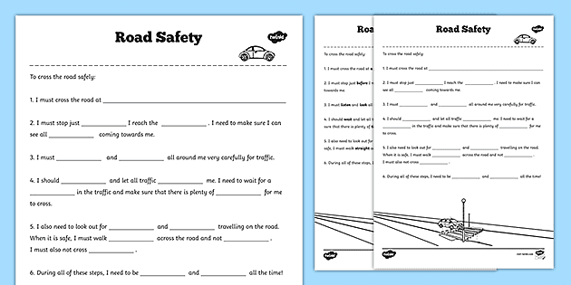 road safety worksheet teacher made