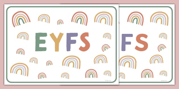 Muted Rainbow Themed EYFS Display Poster (teacher made)