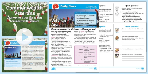 Lks2 Commonwealth Veterans Daily News Resource Pack