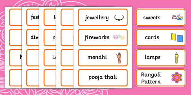 Hindu Diwali Word Cards (teacher Made) - Twinkl