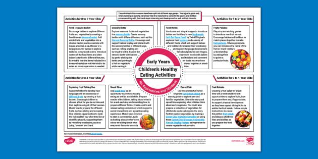 FREE! - Early Years Healthy Eating Activities For Apprentices