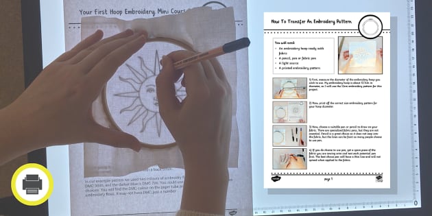 How To Transfer An Embroidery Pattern Instruction Pack