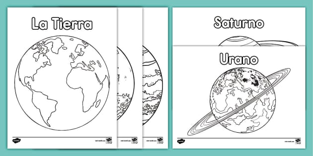 Páginas para colorear: Planetas en español