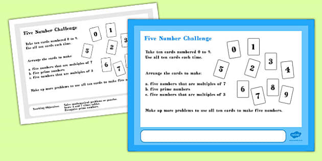 Five Number Maths Challenge A4 Display Posters - Twinkl