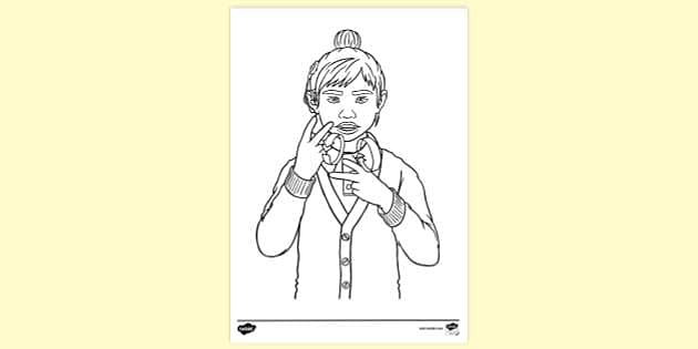 FREE! - BSL Child Singing Colouring Sheets | Colouring Pages