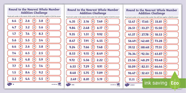 Rounding Numbers activity for 5