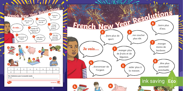 French New Years Activity (Nouvelle Annee) le nouvel an (Game