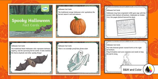 Spooky Halloween Fact Cards for 3rd-5th Grade - Twinkl