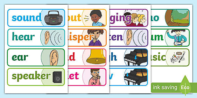 👉 Sound And Hearing Topic Word Cards