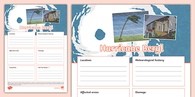 Hurricane Beryl Fact File Template (teacher made) Twinkl Hurricane Beryl Fact File Template (teacher made) Twinkl